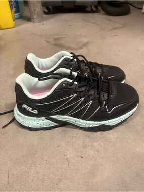 FILA Black and Mint Green Women's Athletic Sneakers